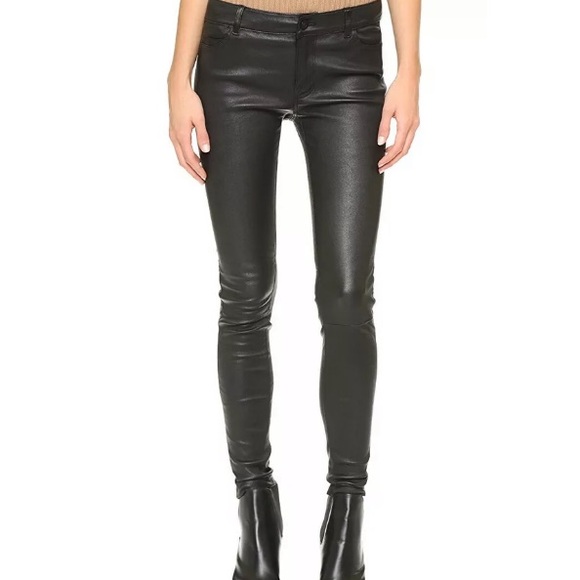 vince black leather pants